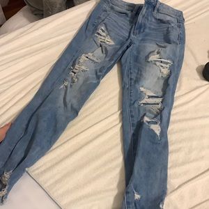 American eagle ripped high waisted jeans